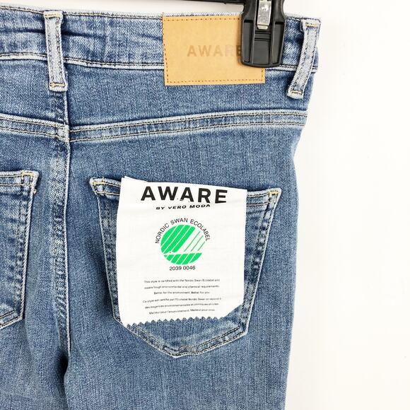 Aware Vero Moda Womens SOPHIA Jeans XS US 2-4 Blue High rise Skinny Fit NWT - Picture 4 of 6